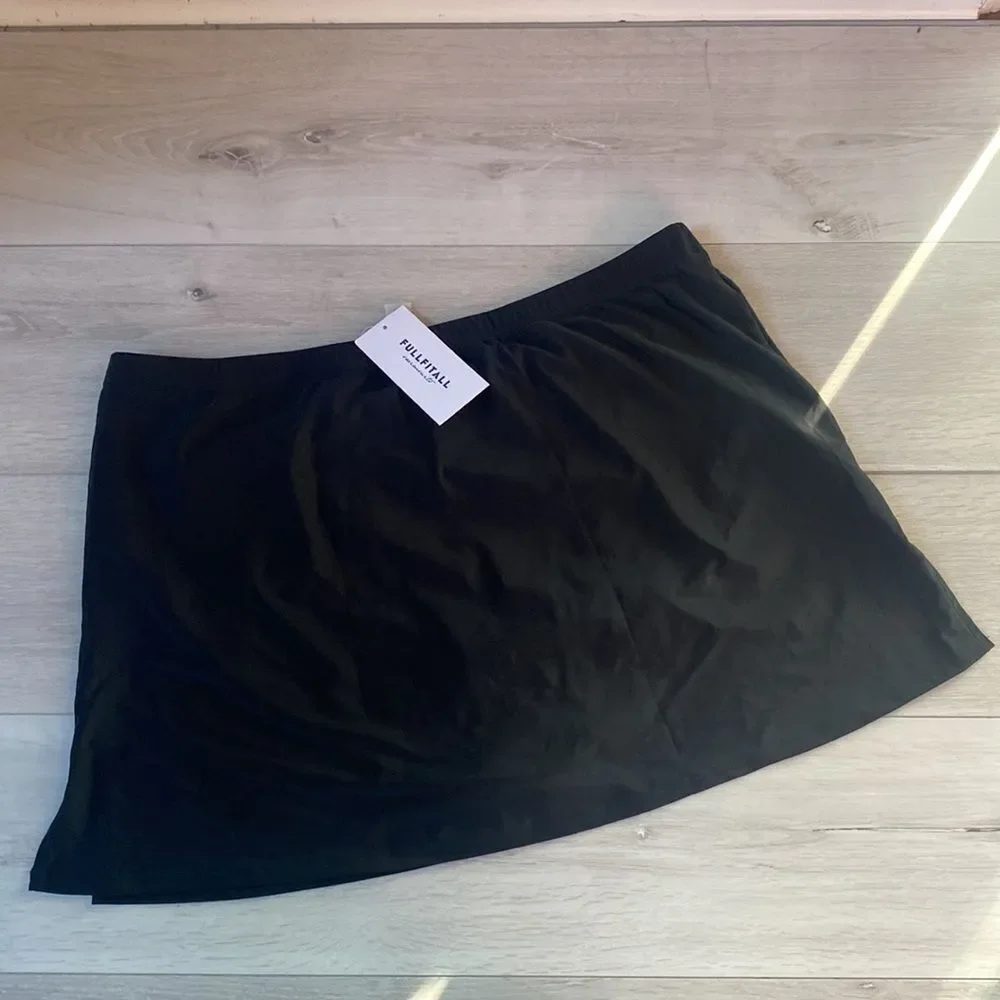 FULLFITALL - Side Slit Swim Skirt Black 22 NWT‎